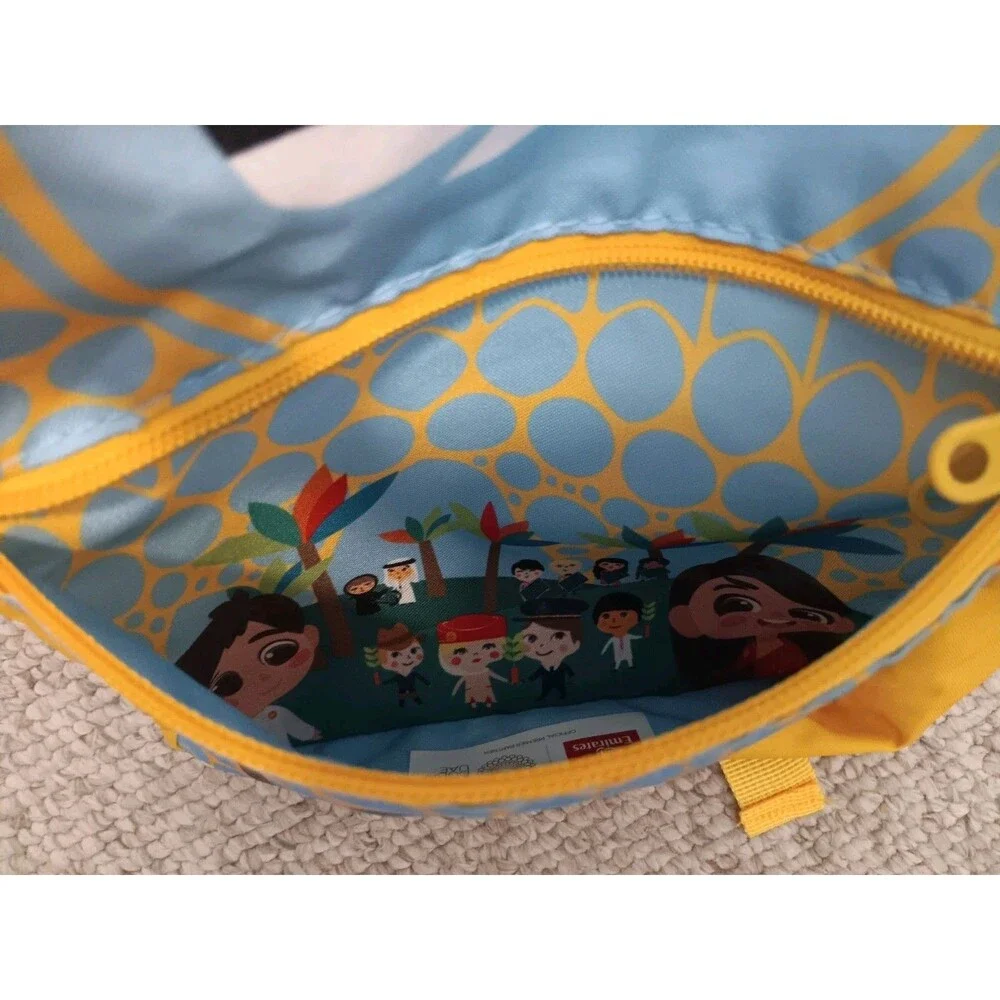 Emirates Expo 2020 Dubai Mini Backpack Yellow Blue Airline Travel 11”